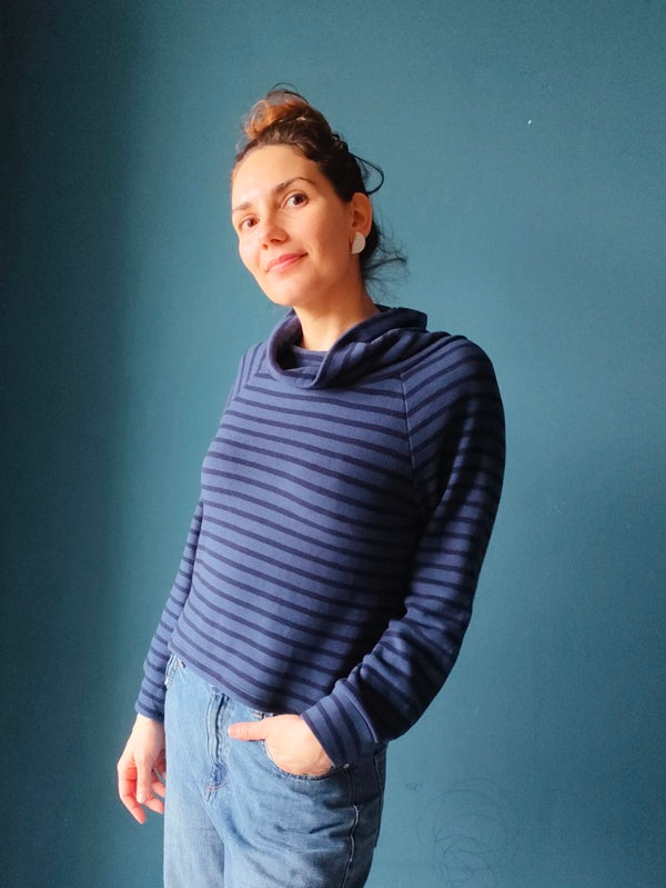 Maglioncino Cloudy in caldo cotone righe blu
