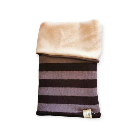 Scaldacollo reversibile - caldo cotone a righe fumo di Londra