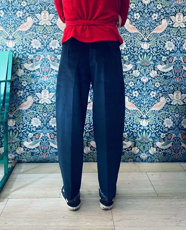 Bonnie pantalone velluto blu laguna